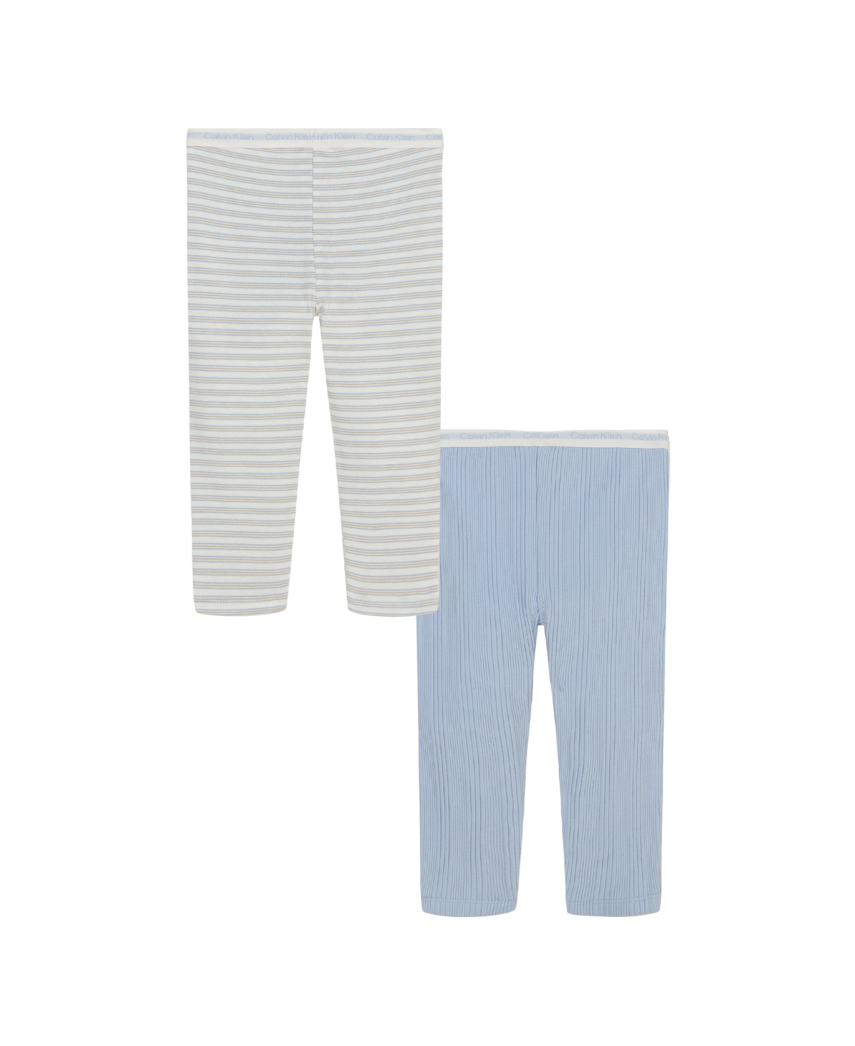 Calvin Klein Baby Boys 2-piece Combed Pull-up Pant Set In Vanilla,blue Fog