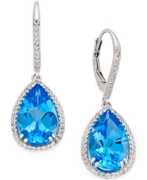 image of Blue Topaz (9-1/2 ct. t.w.) and White Topaz Earrings (1/2 ct. t.w.) in Sterling Silver (Also available in Amethyst)