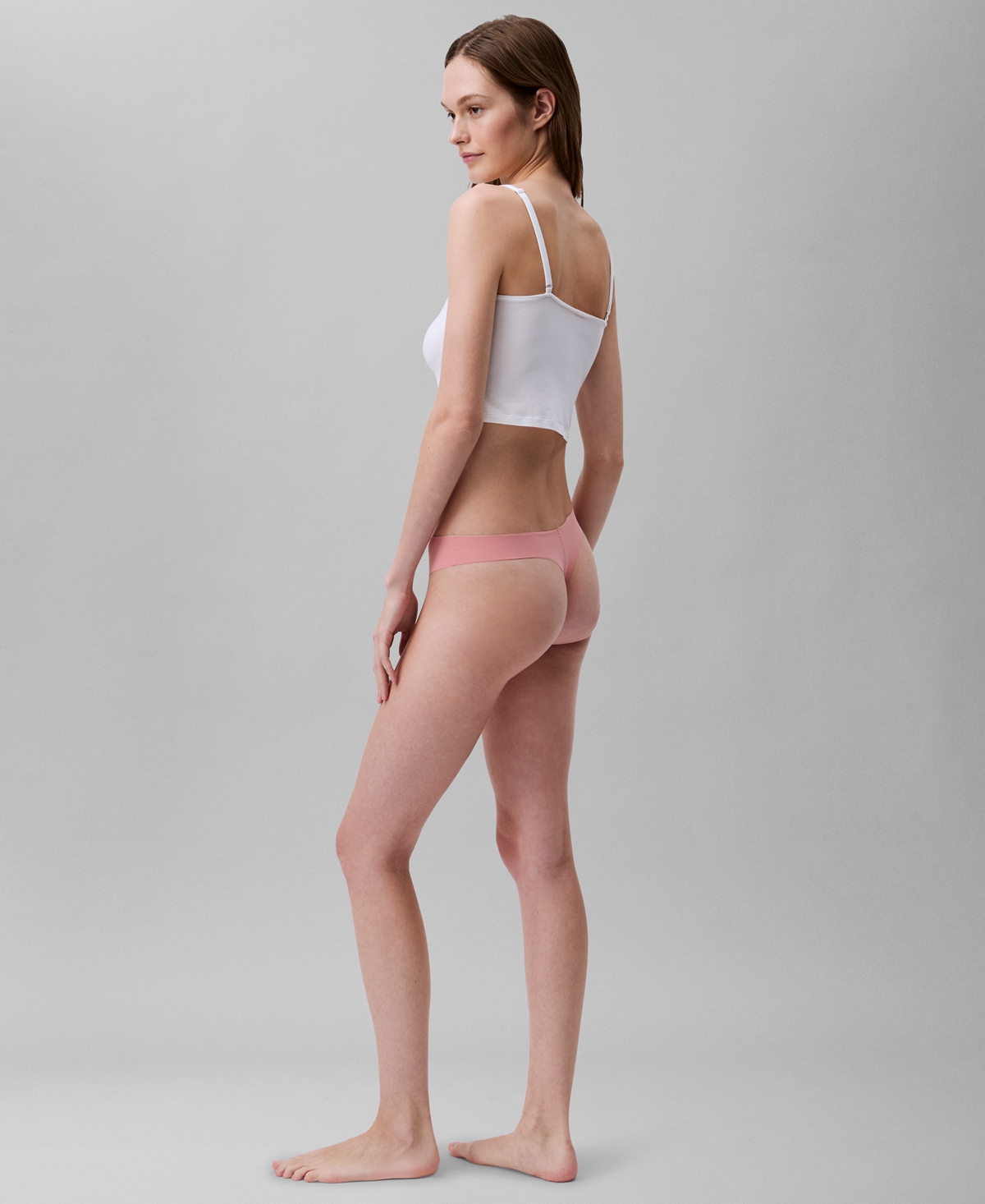 Calvin Klein Women's Invisibles 3-pack Thong Underwear Qd3558 In Black,wind Chime,luminous Peach