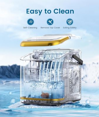 26.5lbs Countertop Ice Maker, 9 Cubes in 6 Mins, Self-Clean, 2 Sizes, Basket/Scoop