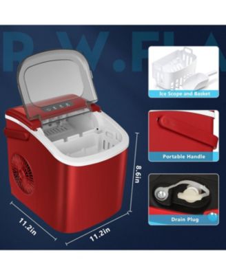 26.5lbs Ice Maker Portable Countertop, 9 Bullet Cubes in 6 Mins, Self-Cleaning