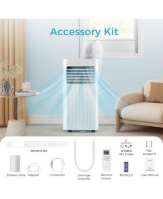 8,000 BTU Portable AC, 4 Modes, 350sq.ft, Remote & LED, Wheels,Sleep Mode,Home/Dorm