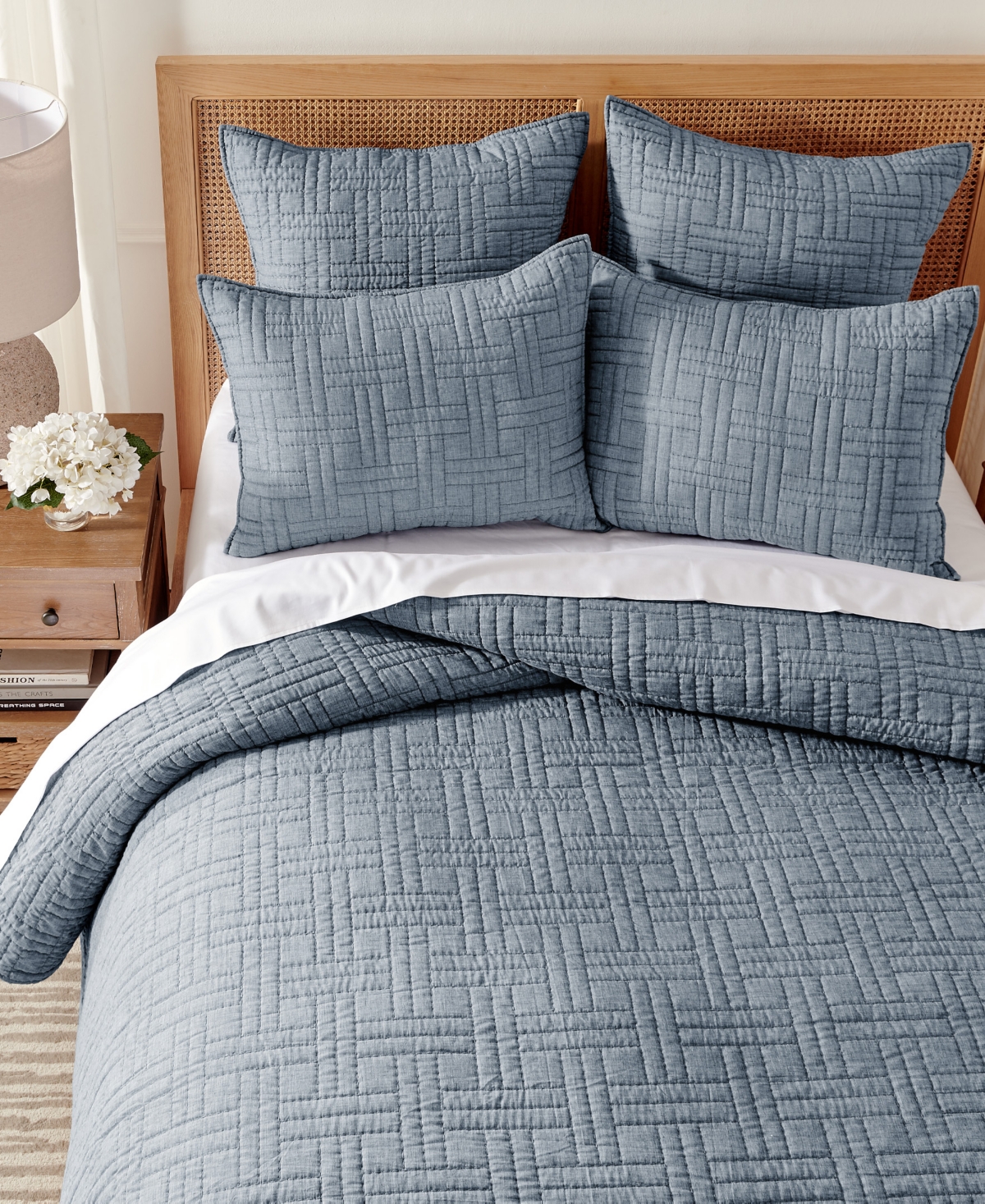 Levtex Melange Stitch Stitching 2-pc. Quilt Set, Twin/twin Xl In Chambray