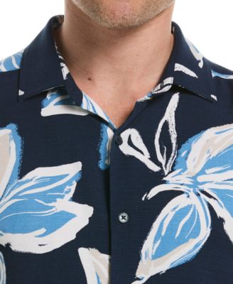 Men's All-Over Tropical Print Short-Sleeve Button-Down Shirt