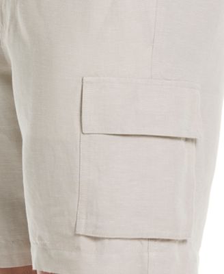 Men's 8" Drawstring Linen Cargo Shorts