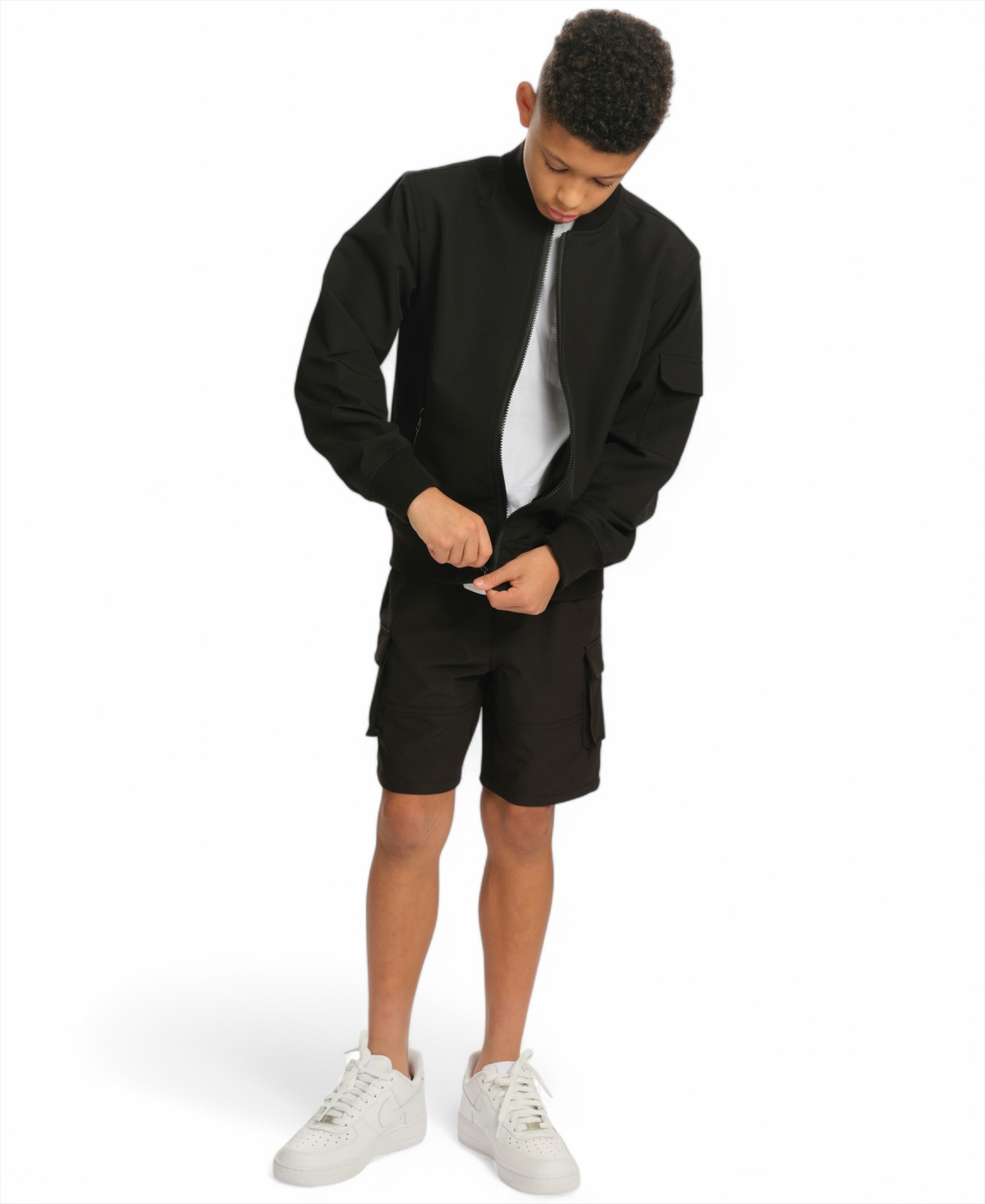 Sovereign Code Big Boys Otto 4-way Stretch Varsity Jacket In Black