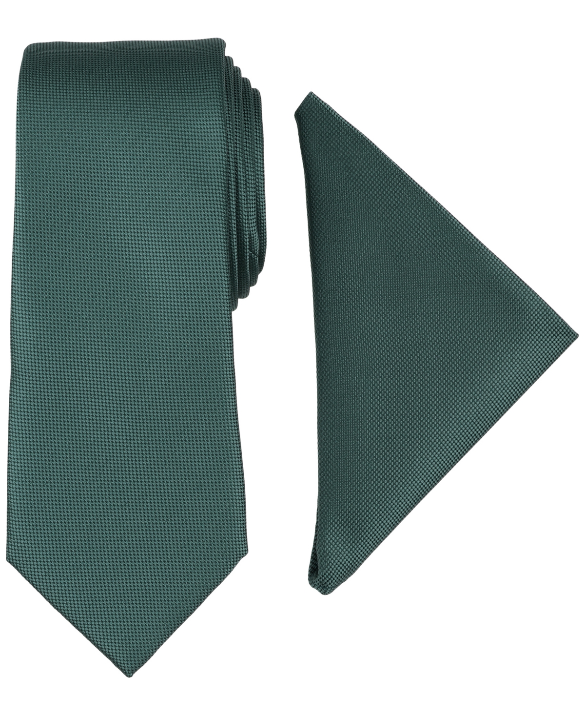Men's Modern Textured Tie & Pocket Square Set, Created for Macy's - Black