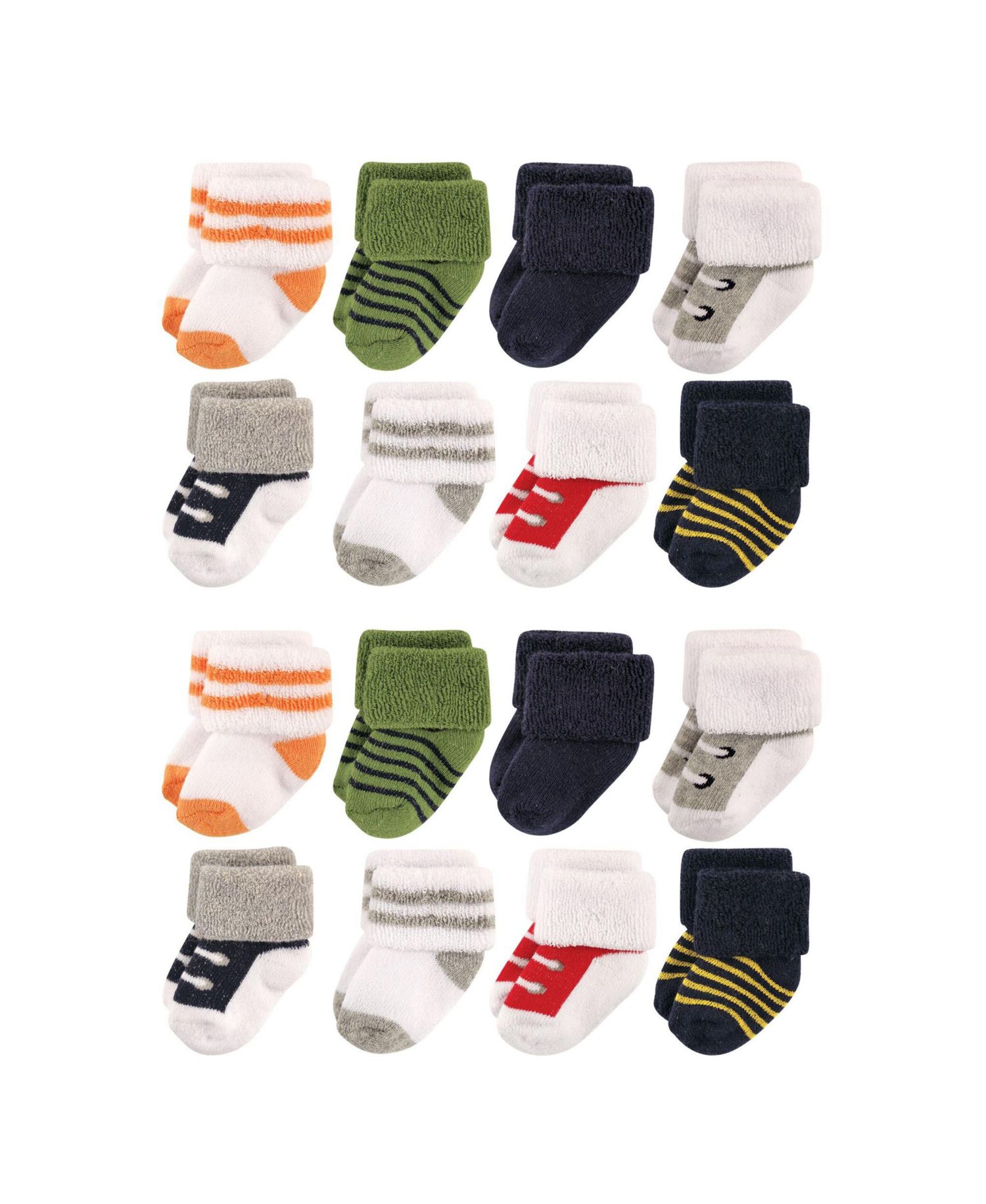 Baby Boys Terry Fabric Sock Collection 8 Pairs