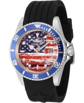 Men's 45871 Pro Diver  Quartz 3 Hand Blue, White, Red Dial Watch