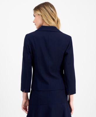 Women's Tulip Collar Jacket & Tiered Skirt Suit Set, Regular & Petite