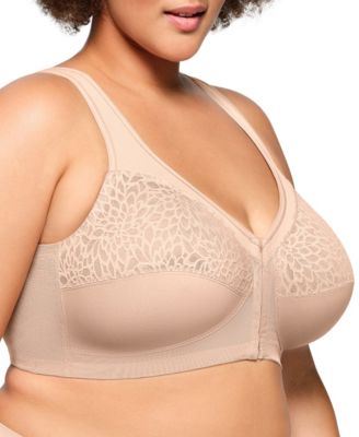 Plus Size Magic Lift Front-Closure Racerback Wire Free Bra #1206