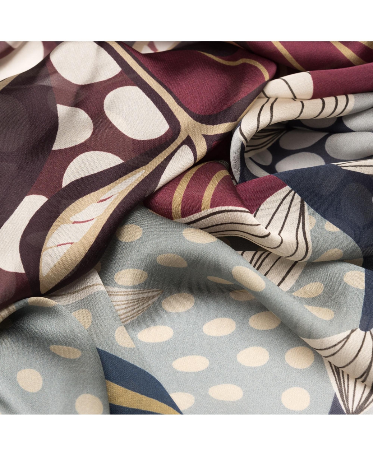 Sandra - Large Silk Scarf for Women - Grey