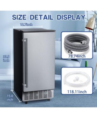 Commercial Ice Maker, Stainless Steel, Undercounter/Freestanding, Clear Cube