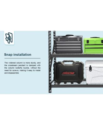 Garage Shelving Heavy Duty 72"H77"W Garage Storage Shelves 6000LBS Heavy Duty Shelving Adjustable 3 Tier Metal Shelving for Garage Storage Shelving Industrial Shelving Storage Rack, Black