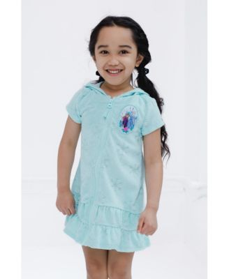 Girls Loop Terry Cloth Hooded Zip Up Swim Cover