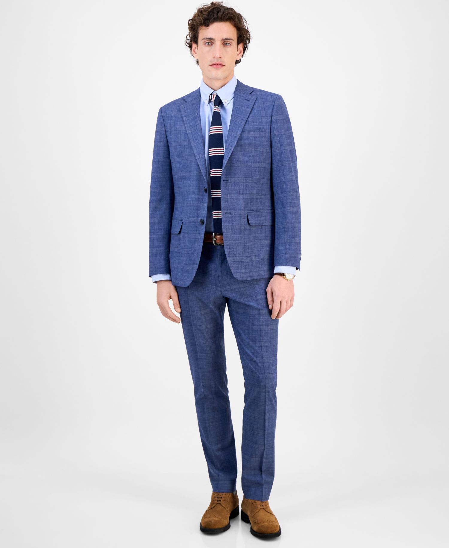 Men's Modern-Fit Wool TH-Flex Stretch Suit Separates Pant