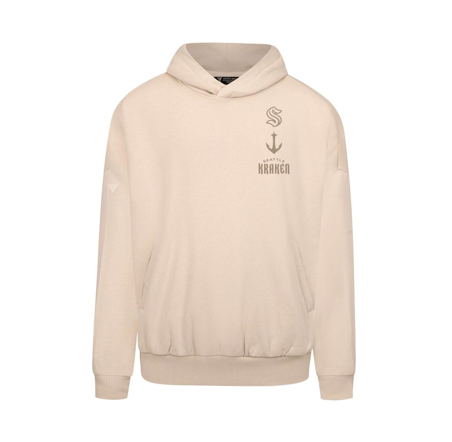 Men's Cream Seattle Kraken Contact Stamp Pullover Hoodie