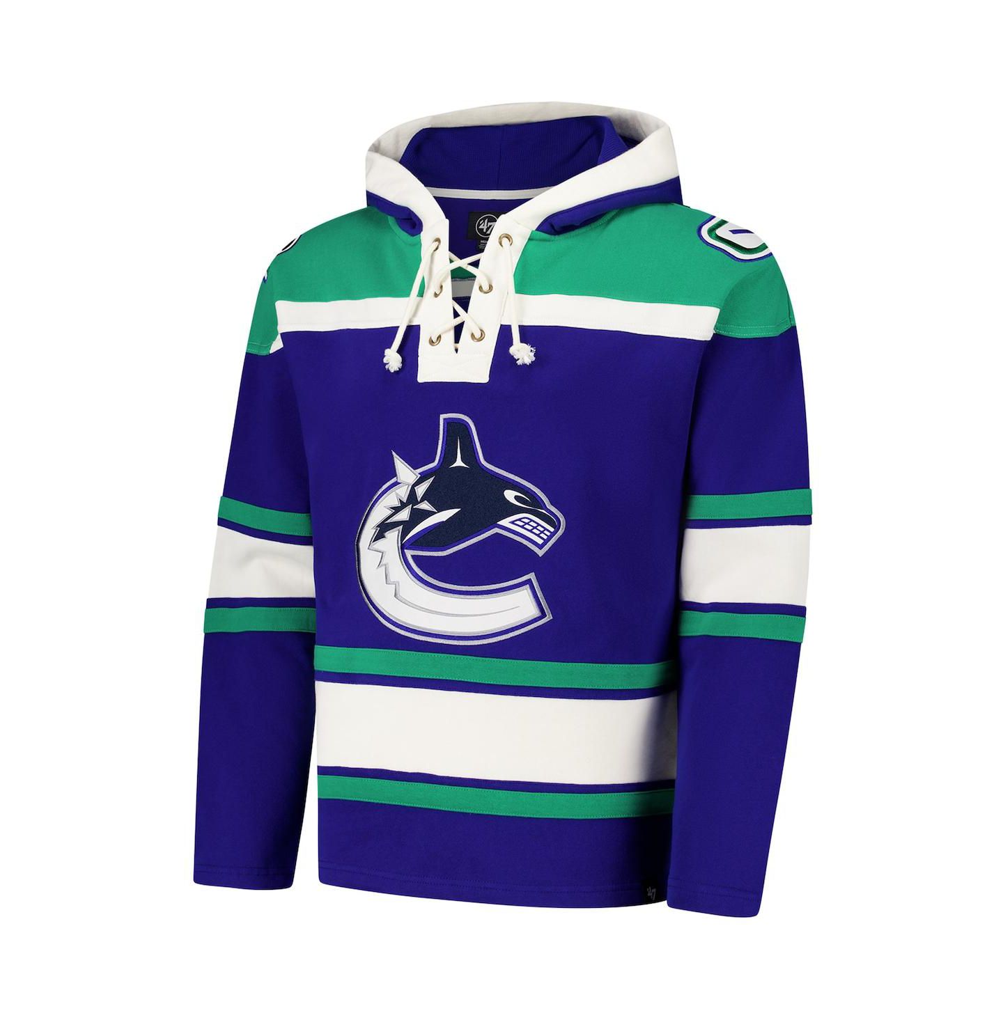 Мужское худи '47 Brand Royal Vancouver Canucks Superior Lacer Pullover — фото 2
