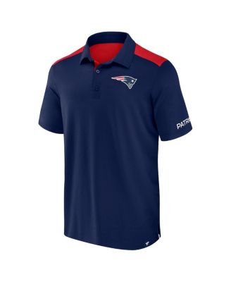 Men's Navy/Red New England Patriots Color Block Polo Shirt