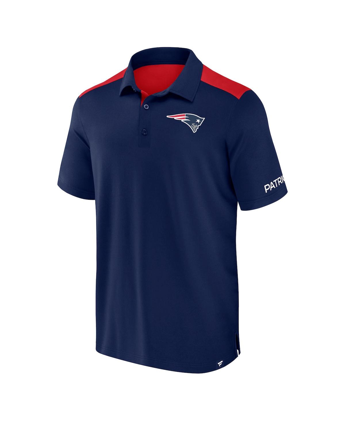 Fanatics Men's Navy/red New England Patriots Color Block Polo Shirt In Navy,red