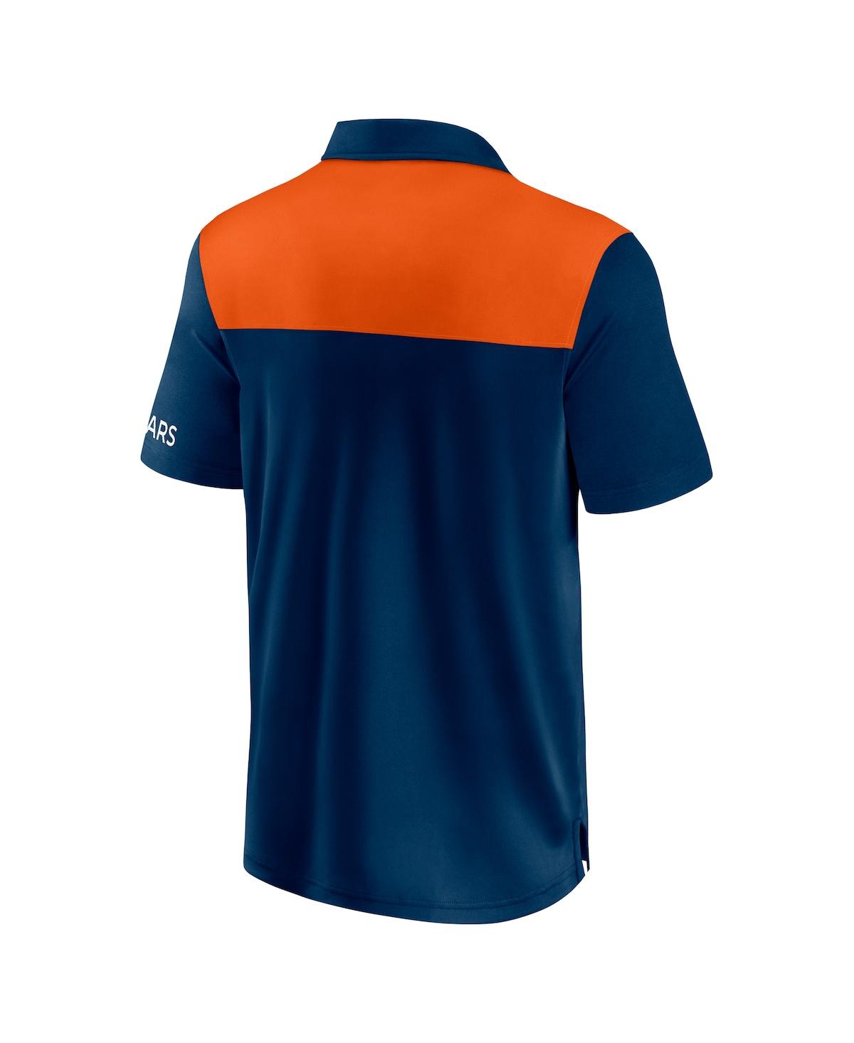 Fanatics Men's Navy/orange Chicago Bears Color Block Polo Shirt In Navy,orange