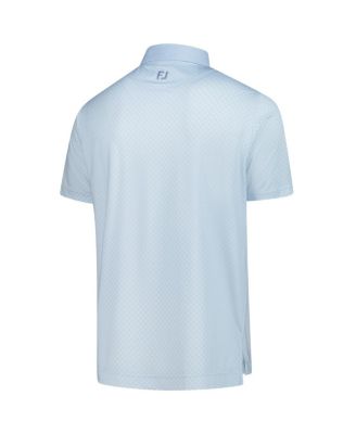 Men's Light Blue The Players Prodry Checker Print Lisle Polo Shirt