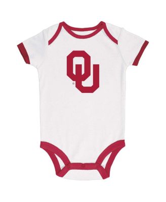 Baby Boys and Girls Crimson/Gray/White Oklahoma Sooners Bodysuit, Set of 3