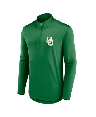 Men's Green Oregon Ducks Quarterback Mock Neck Quarter-Zip Top