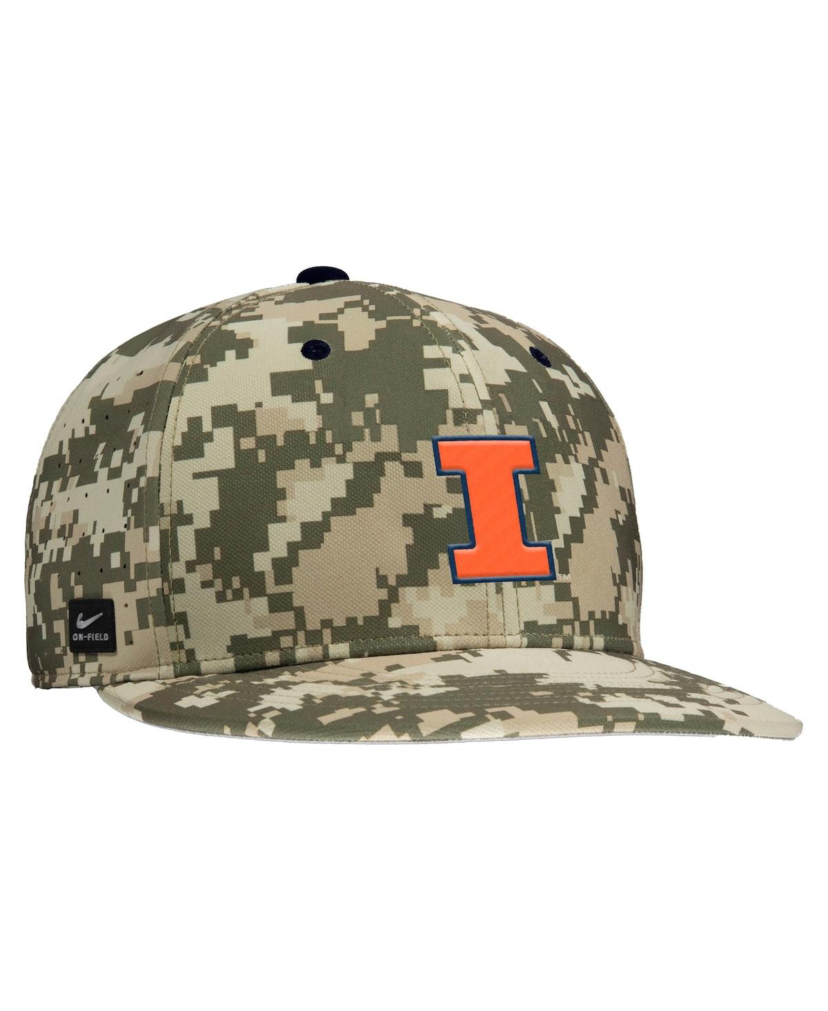 Nike Men's Digital Camo Illinois Fighting Illini On-field Baseball Performance Fitted Hat In Camo