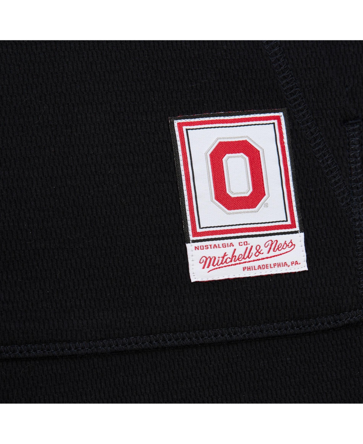 Mitchell & Ness Men's Black Ohio State Buckeyes Lightweight Thermal Pullover Hoodie In Black