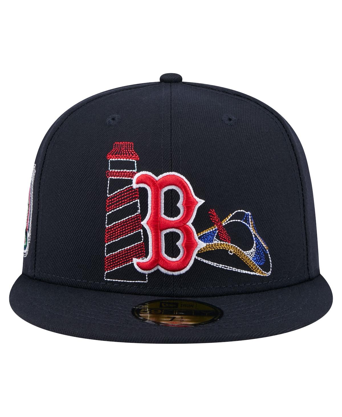 New Era Men's Navy Boston Red Sox State Stitch 59fifty Fitted Hat In Navy