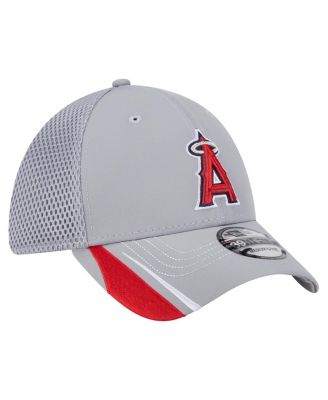 Men's Gray Los Angeles Angels Linear 39Thirty Flex-Fit Hat
