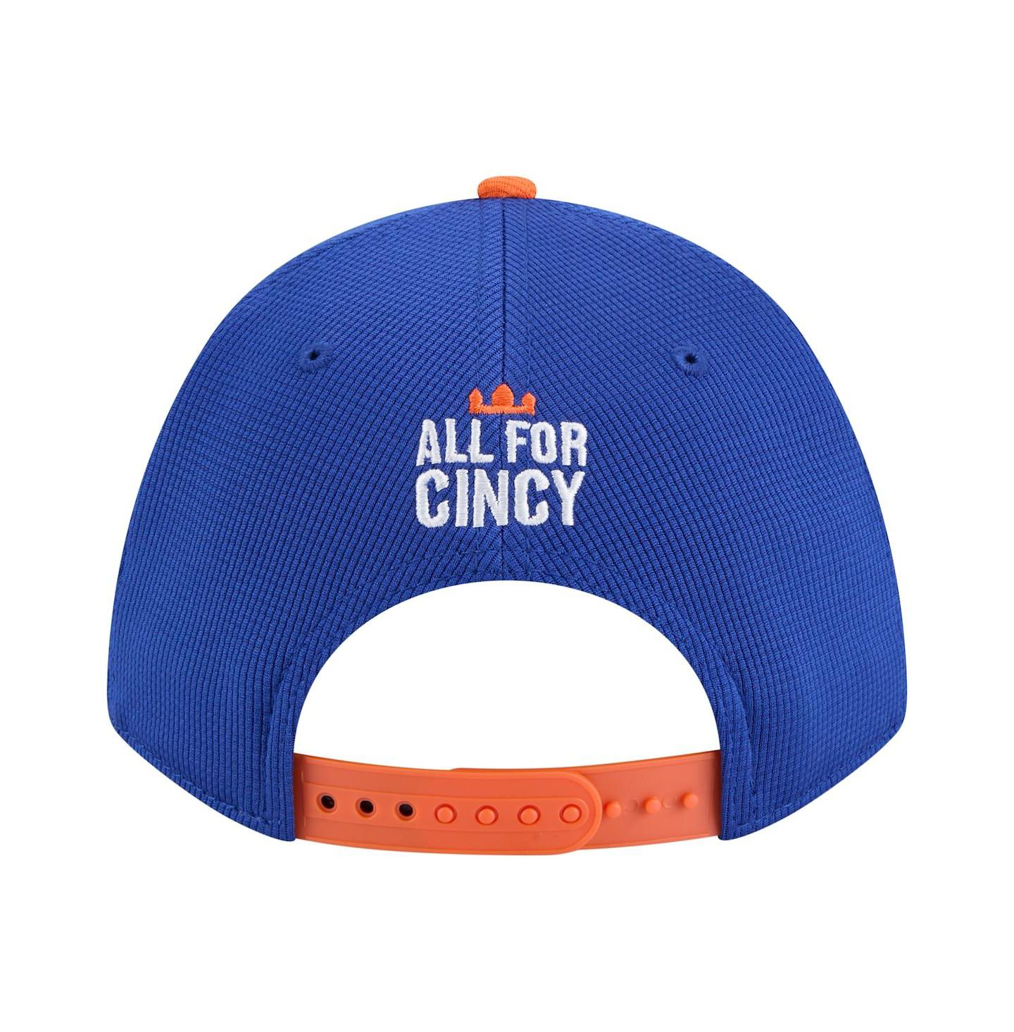 Мужские головные уборы New Era Royal FC Cincinnati 2025 Jersey Hook 9FORTY M-Crown Adjustable Hat — фото 4