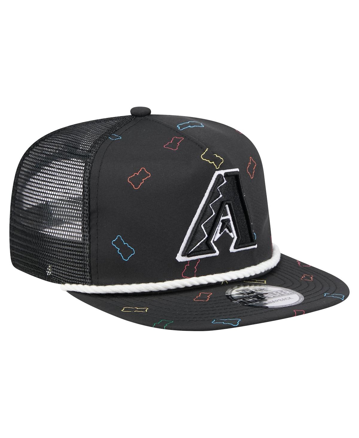 NEW ERA MEN'S BLACK ARIZONA DIAMONDBACKS GUMMY GOLFER TRUCKER ADJUSTABLE HAT 