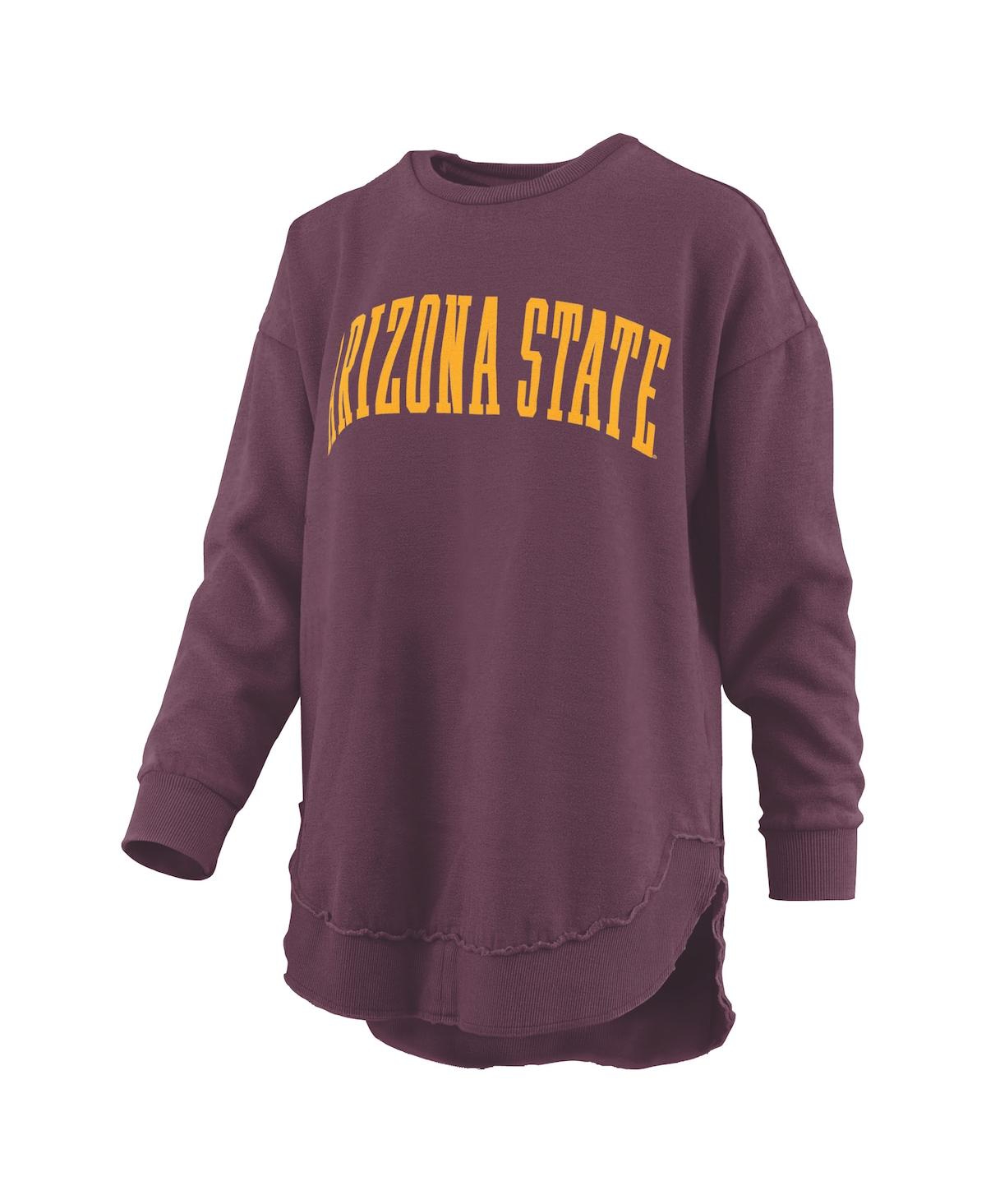 Pressbox Maroon Minnesota Golden Gophers Melange Poncho Vintage Fleece Long Sleeve Pullover Sweatsh In Purple