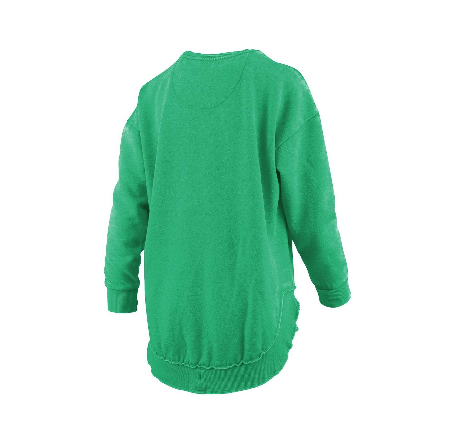 Women's Green Notre Dame Fighting Irish Melange Poncho Vintage Fleece Long Sleeve Pullover Sweatshirt