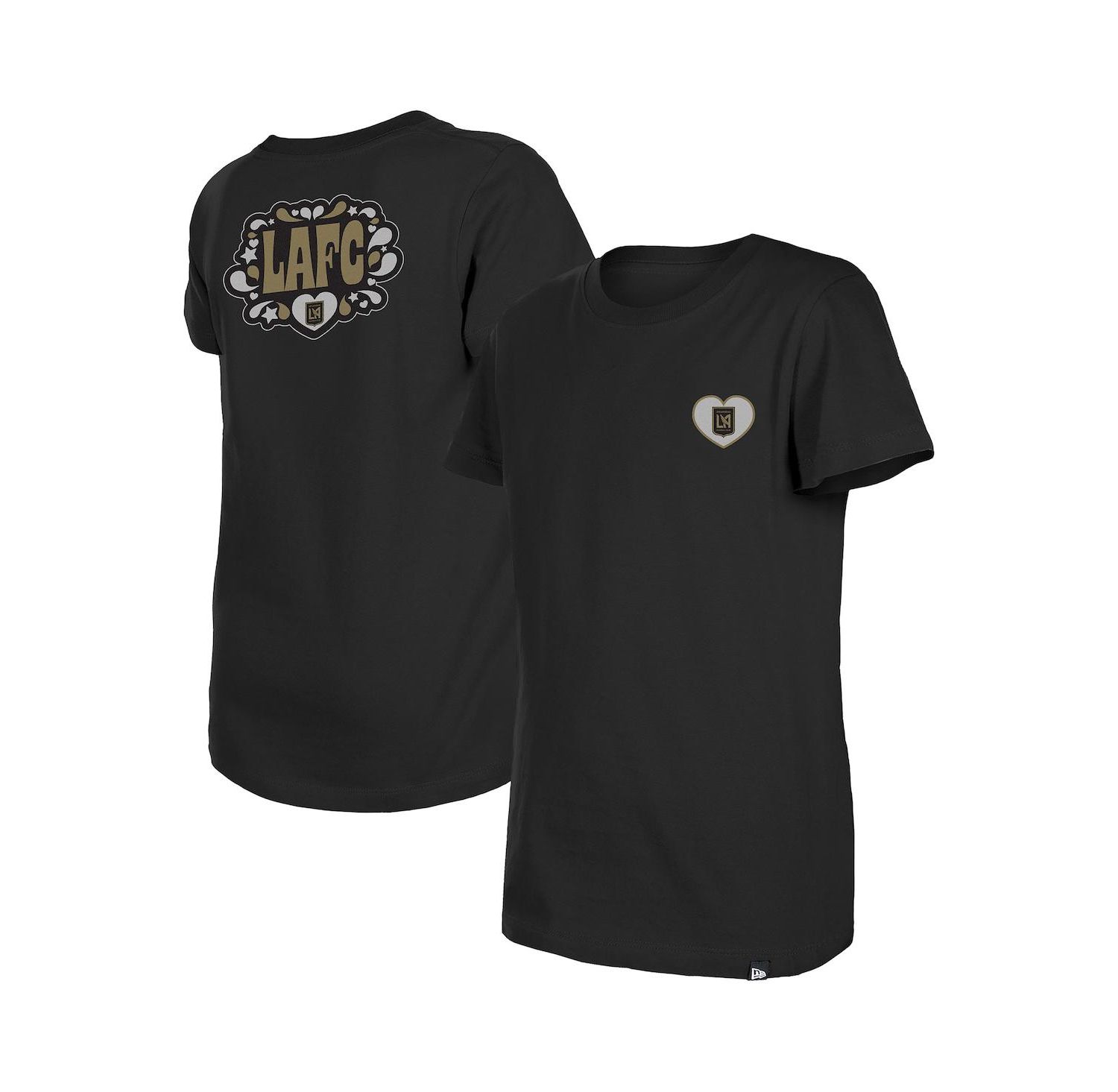 Big Girls Black LAFC Bubble Heart T-Shirt