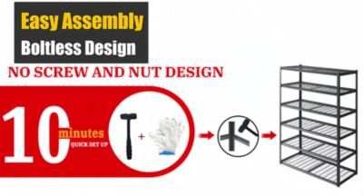 6 Tier Heavy Duty Metal Storage Shelves ,Easy to Assemble ,Adjustable ,Storage Shelves for Basements, Garages and Kitchen,84"H55.1 "W23.6 "D