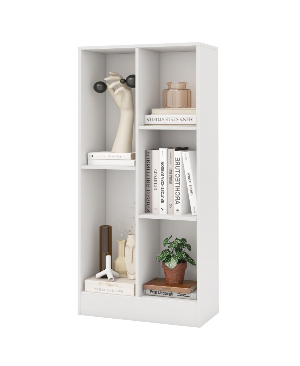 41 Inches 5-Cube Floor Bookcase with 2 Anti-Tipping Kits - Natural