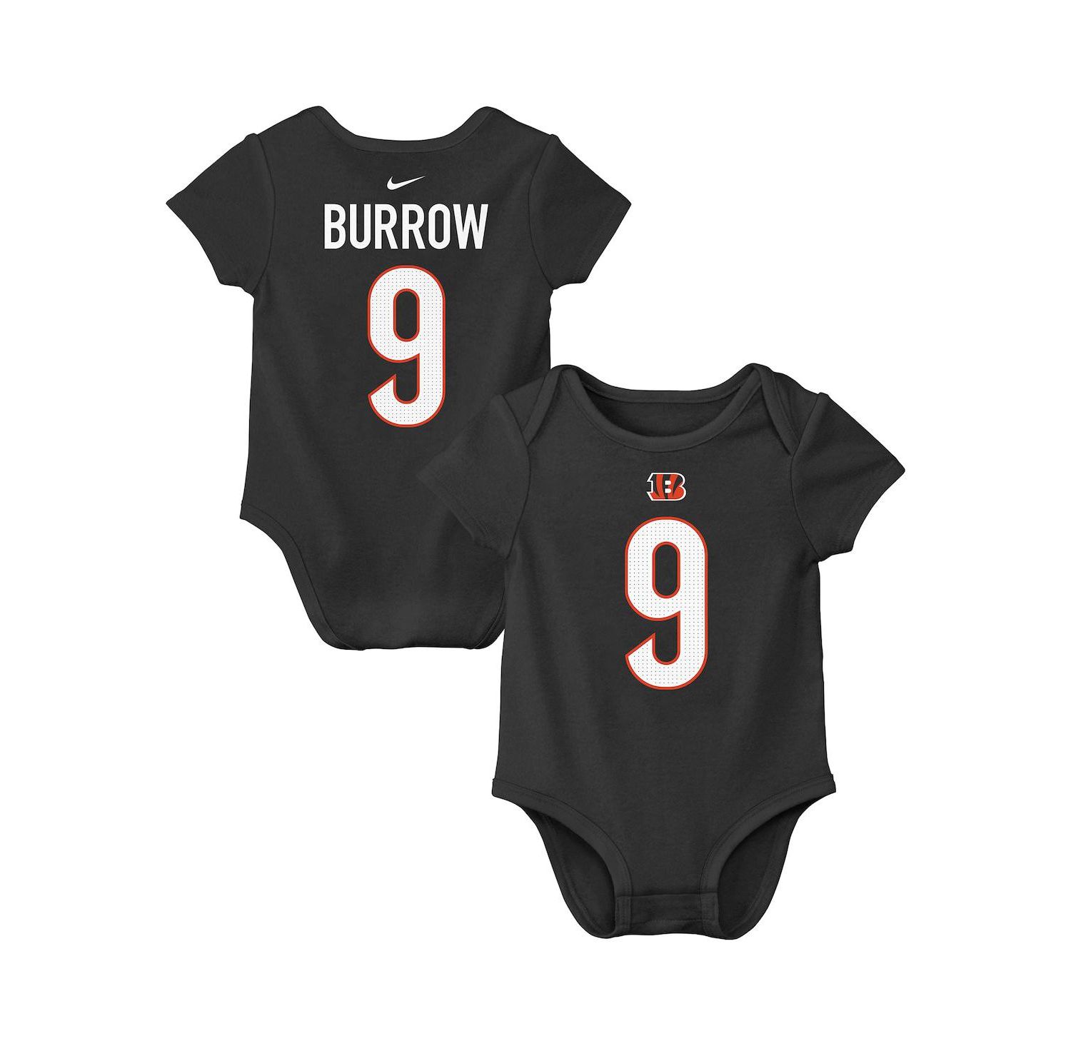 Baby Boys and Girls Joe Burrow Black Cincinnati Bengals Player Name & Number Bodysuit