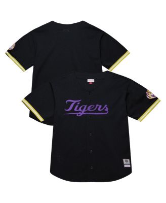 Mitchell & Ness - Men's Black LSU Tigers On The Clock Full-Button Fashion Jersey