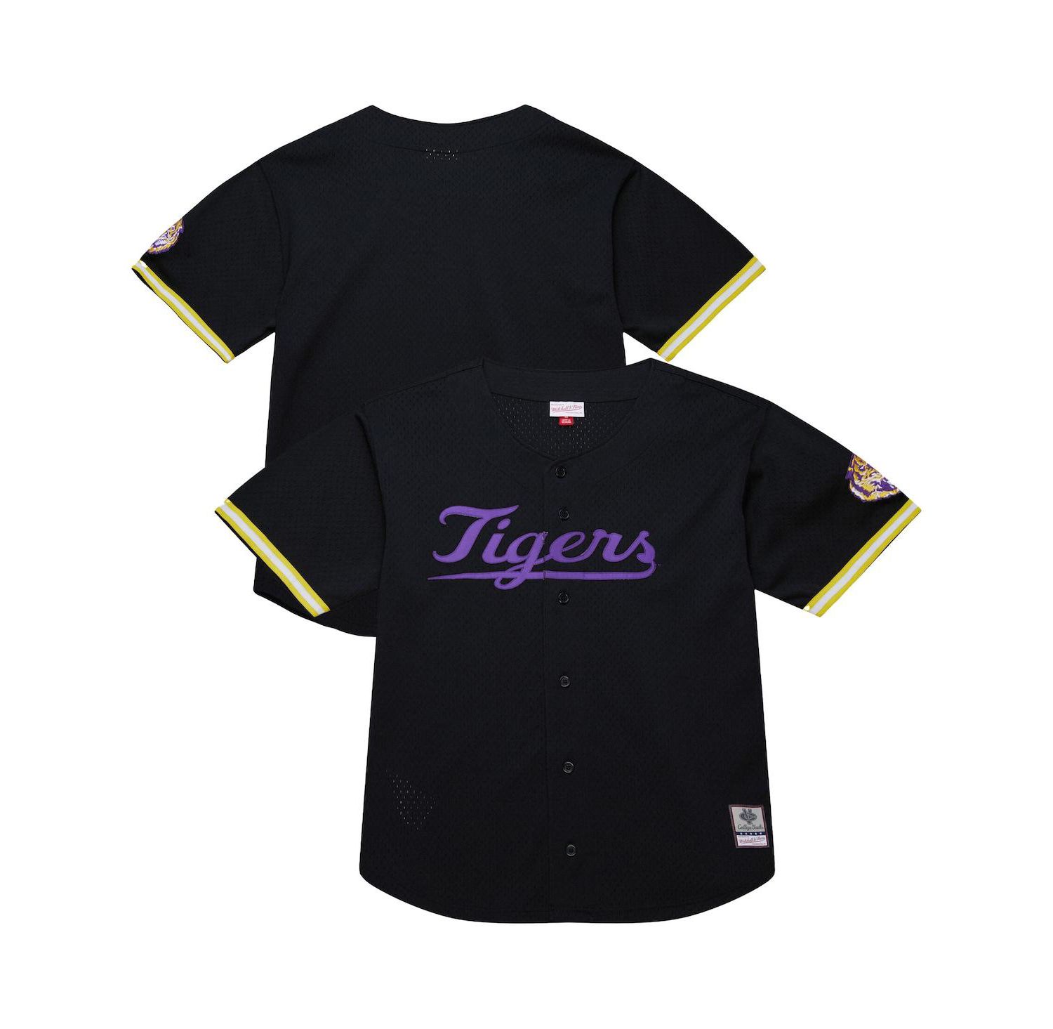 Men's Black LSU Tigers On The Clock Full-Button Fashion Jersey