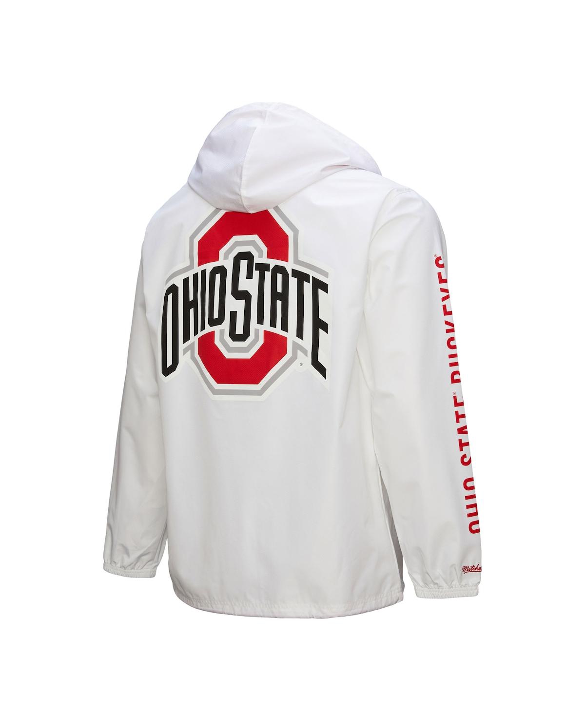 Mitchell & Ness Men's White Ohio State Buckeyes Coaches Full-snap Hoodie Jacket In White