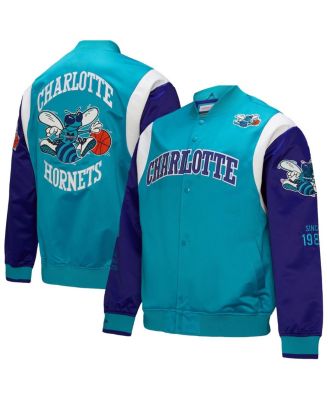 Mitchell & Ness - Men's and Women's Teal Charlotte Hornets Vintage Team Origins Satin Full-snap Jacket