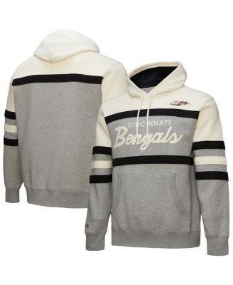 Mitchell & Ness - Men's&nbsp;Heather Gray Cincinnati Bengals Head Coach Vintage Logo Pullover Hoodie