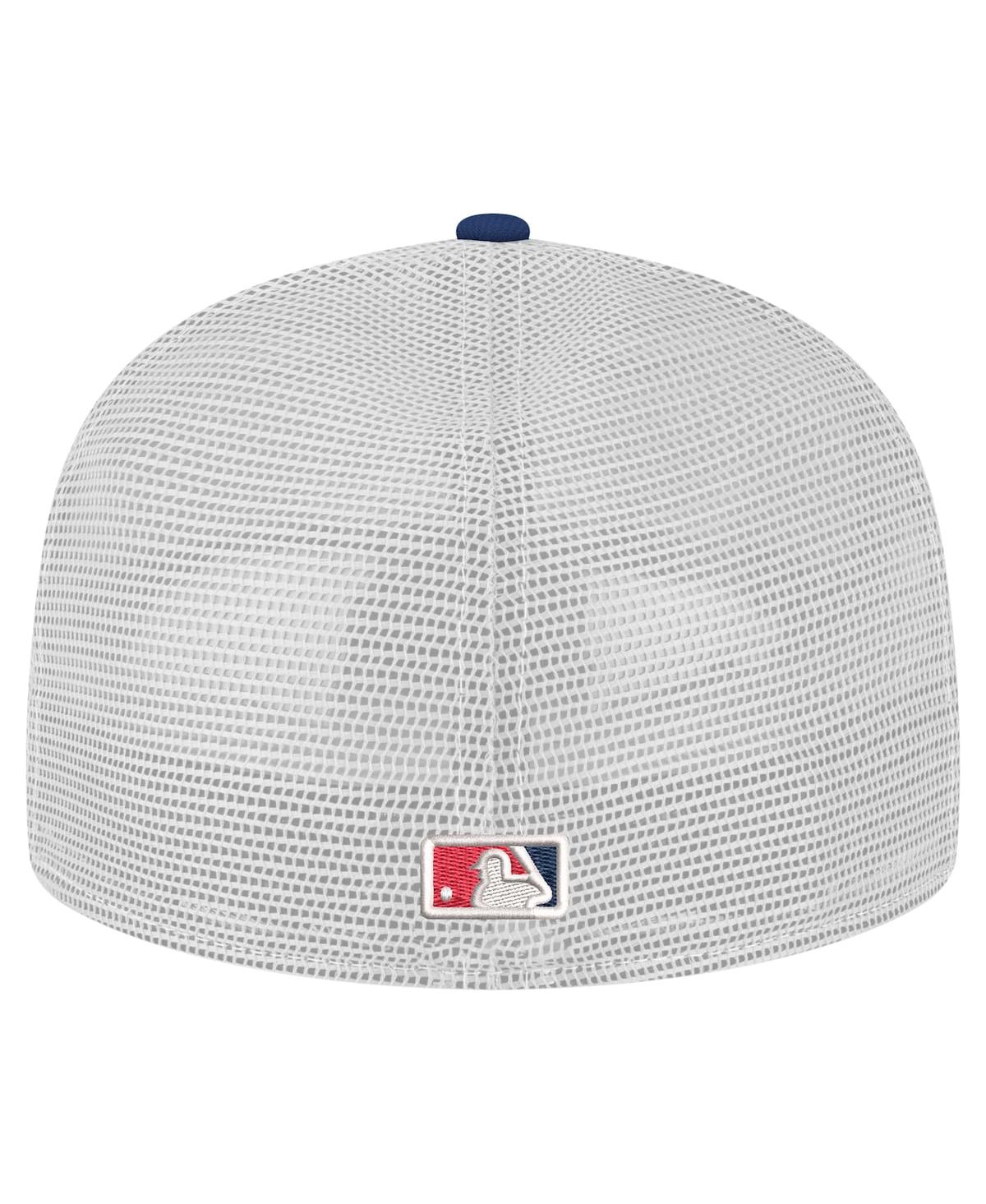 New Era Men's Navy Atlanta Braves Team Color 59fifty Trucker Fitted Hat In Navy