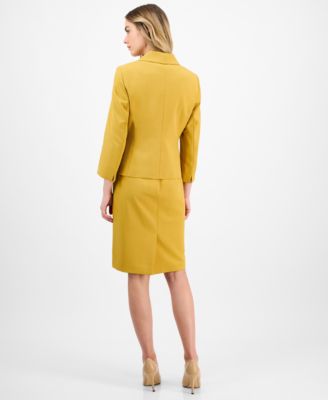Women's Shawl-Collar Jacket & Sleeveless Dress Suit Set, Regular & Petite 