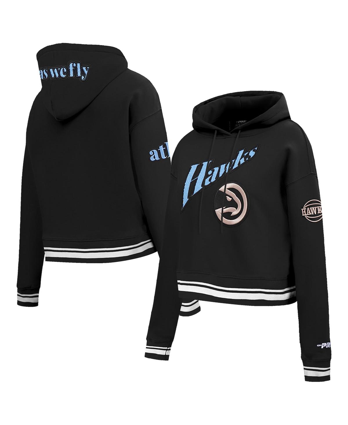 Women's Black Atlanta Hawks 2024/25 City Edition Cropped Pullover Hoodie - Black