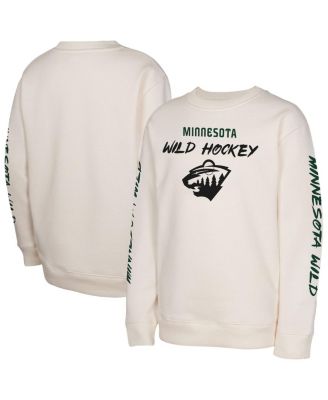 Outerstuff - Big Boys and Girls Cream Minnesota Wild Star Power Pullover Sweatshirt
