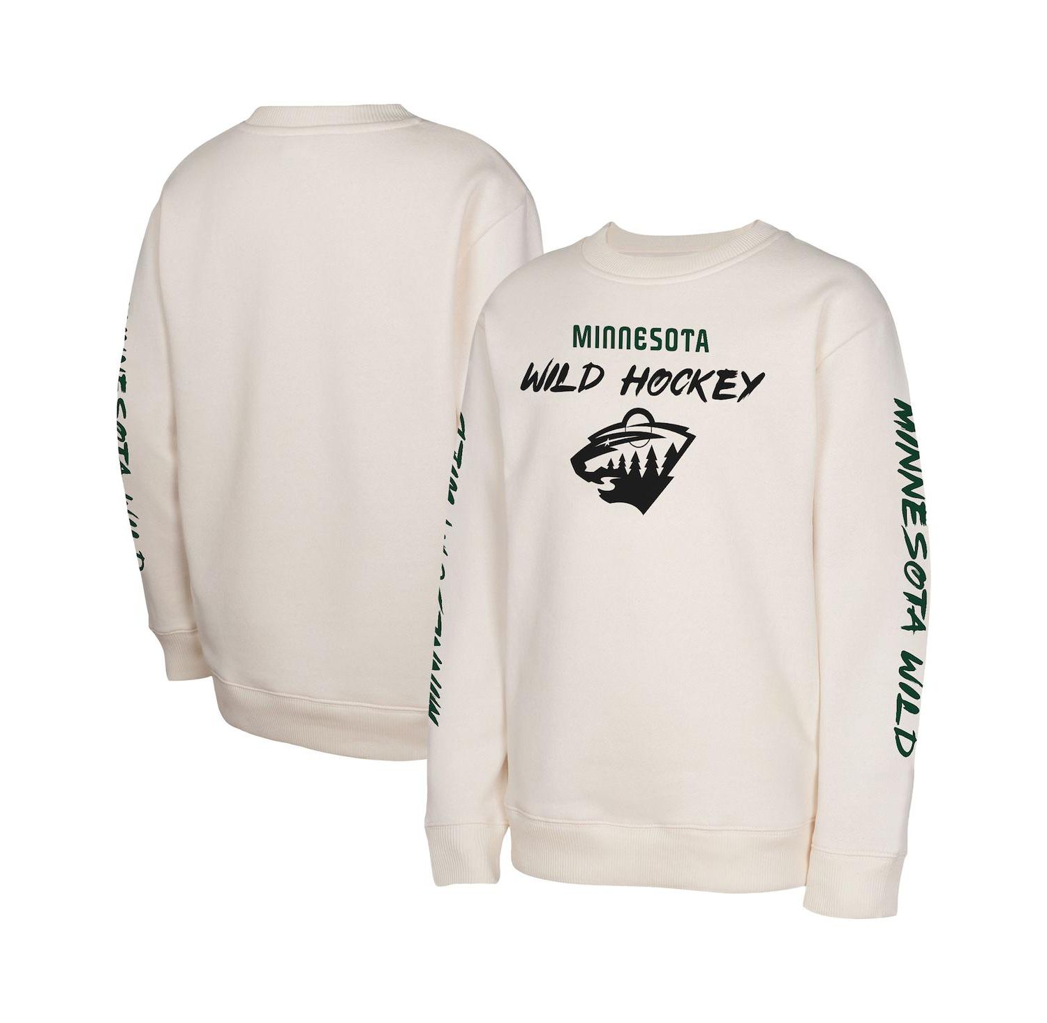 Big Boys and Girls Cream Minnesota Wild Star Power Pullover Sweatshirt